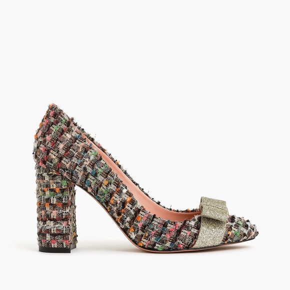J. Crew Shoes - New JCREW Tweed pumps with gold bow